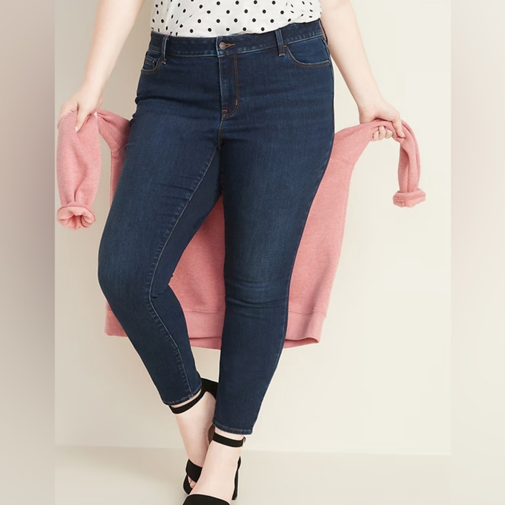 Old Navy Womens Dark Indigo Pop Icon Skinny Jeans Mid Rise NWOT‎